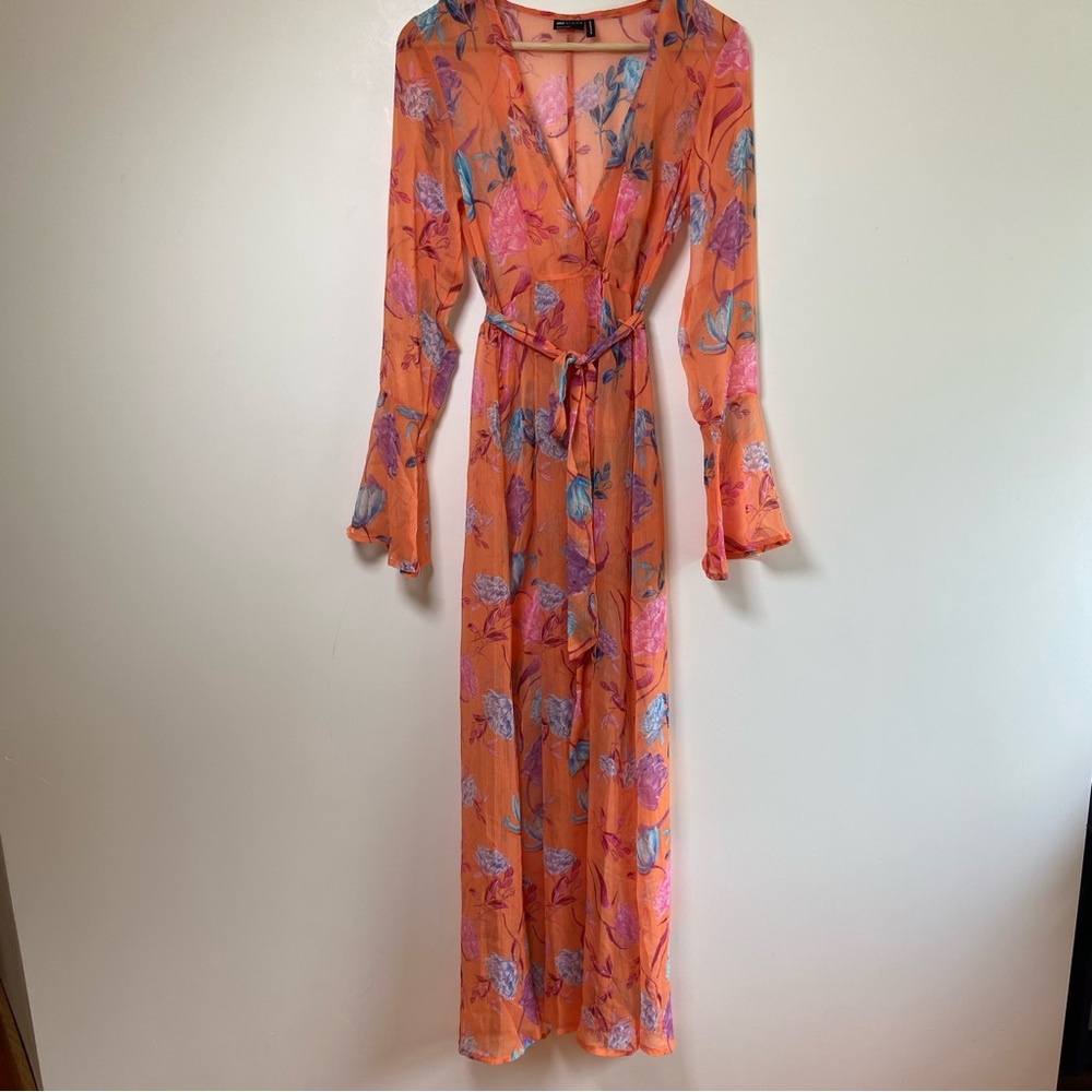 ASOS Design Chiffon Maxi Dress with Bell Sleeves